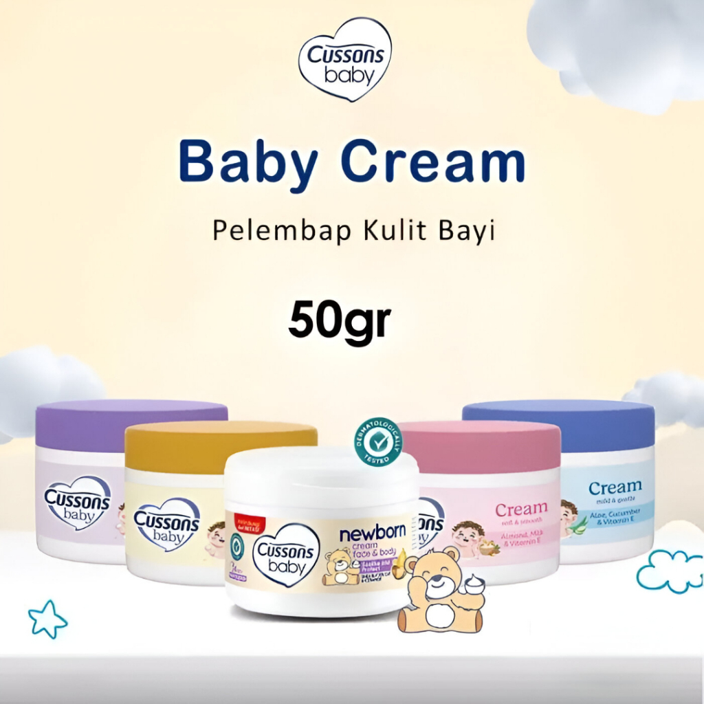 Cussons Baby Cream 50g Krim Bayi Lembut Melembapkan Wajah & Tubuh | Pelembab Cussons Bayi Original