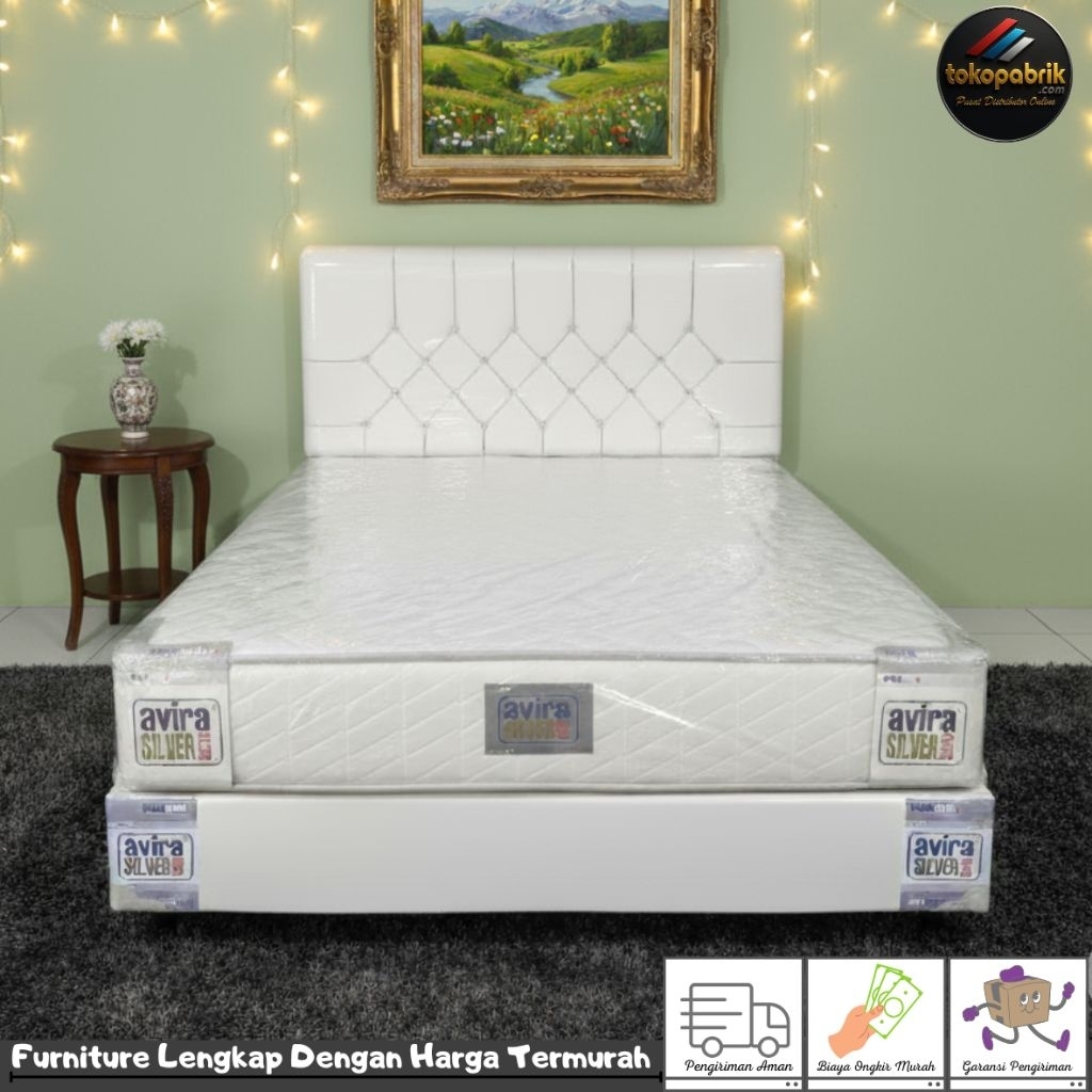 Bedset Divan Springbed / Set Dipan Spring Bed Ukuran 160x200 Minimalis Murah Cirebon Tasik Majalengk