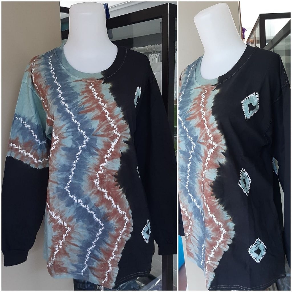 Kaos Cewek Lengan Panjang Baju Sasirangan Etnik Unik Katun  Halus Adem Olahraga Santai Terbaru S M L