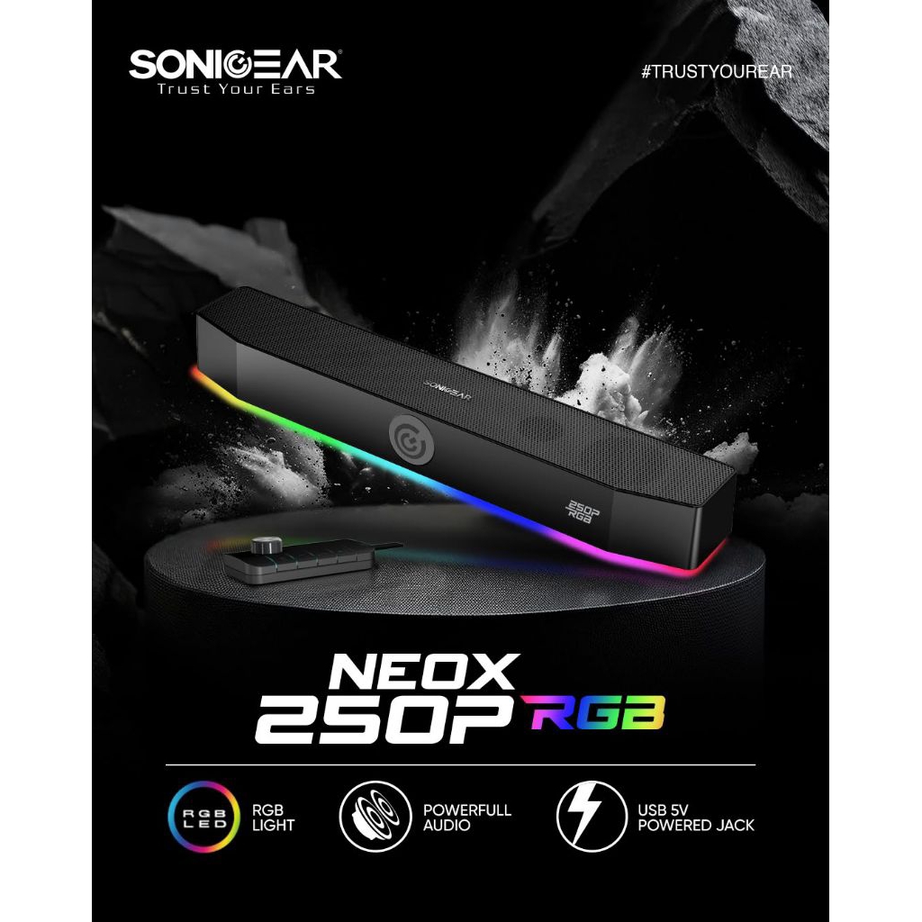 SONICGEAR Speaker Bluetooth Soundbar Stereo Neox 250P RGB Light