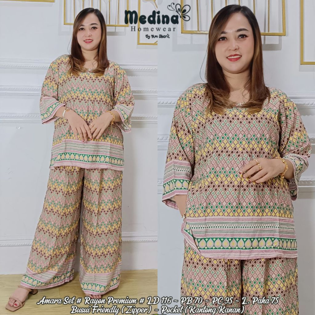 AMARA SET setelan panjang tangan 3/4 model celana kulot