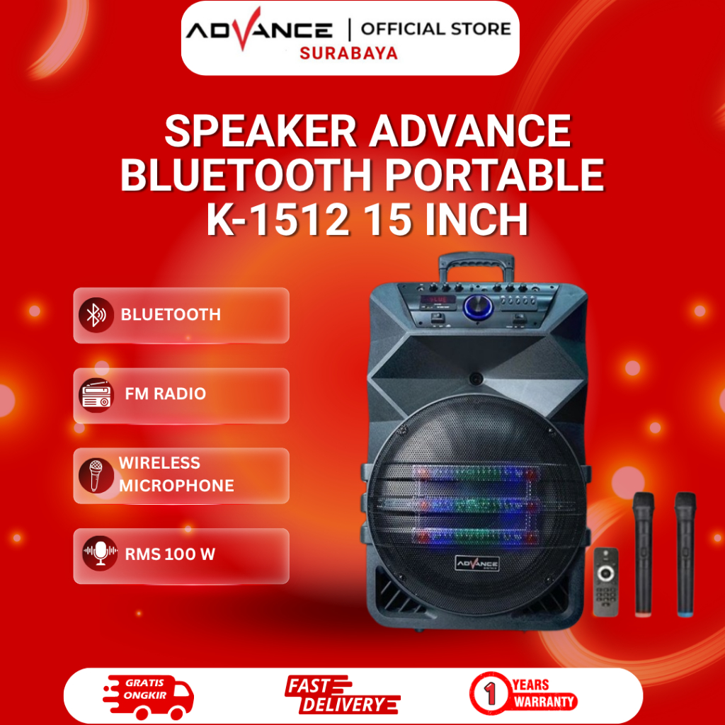 Advance Speaker Advance K1512 Meeting Bluetooth Portable 15 Inch