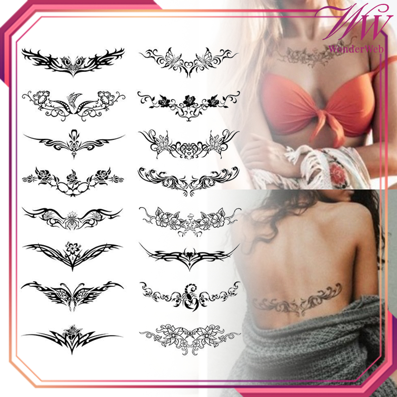 Isi 18pcs Tato Kupu-Kupu Tato Temporer Tato Sementara Stiker Tato Tato Butterfly Tato Renda Tato Bun