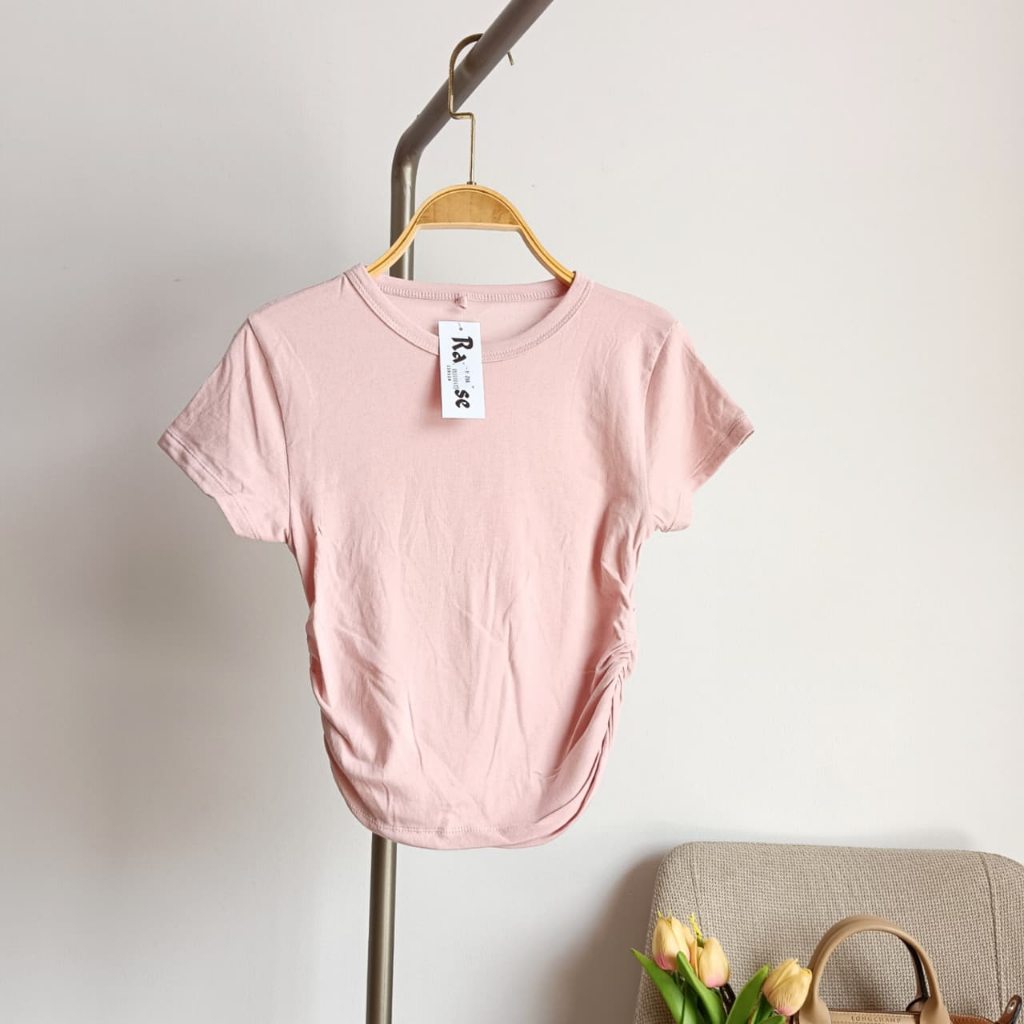 Atasan Wanita CropTop / CropTop Serut Samping / Spandek Rayon / RAMISE