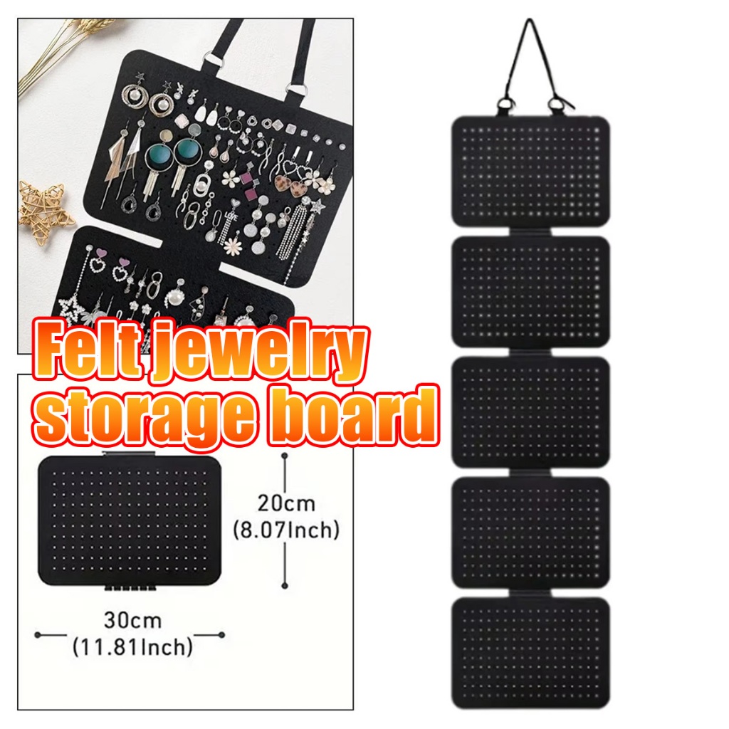 [106.5*30CM] penyimpanan perhiasan hitam kain kempa tidak merusak perhiasan Rak Perhiasan Gantung