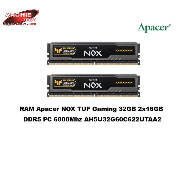 RAM Apacer NOX TUF Gaming 32GB 2x16GB DDR5 PC 6000Mhz AH5U32G60C622UTAA2