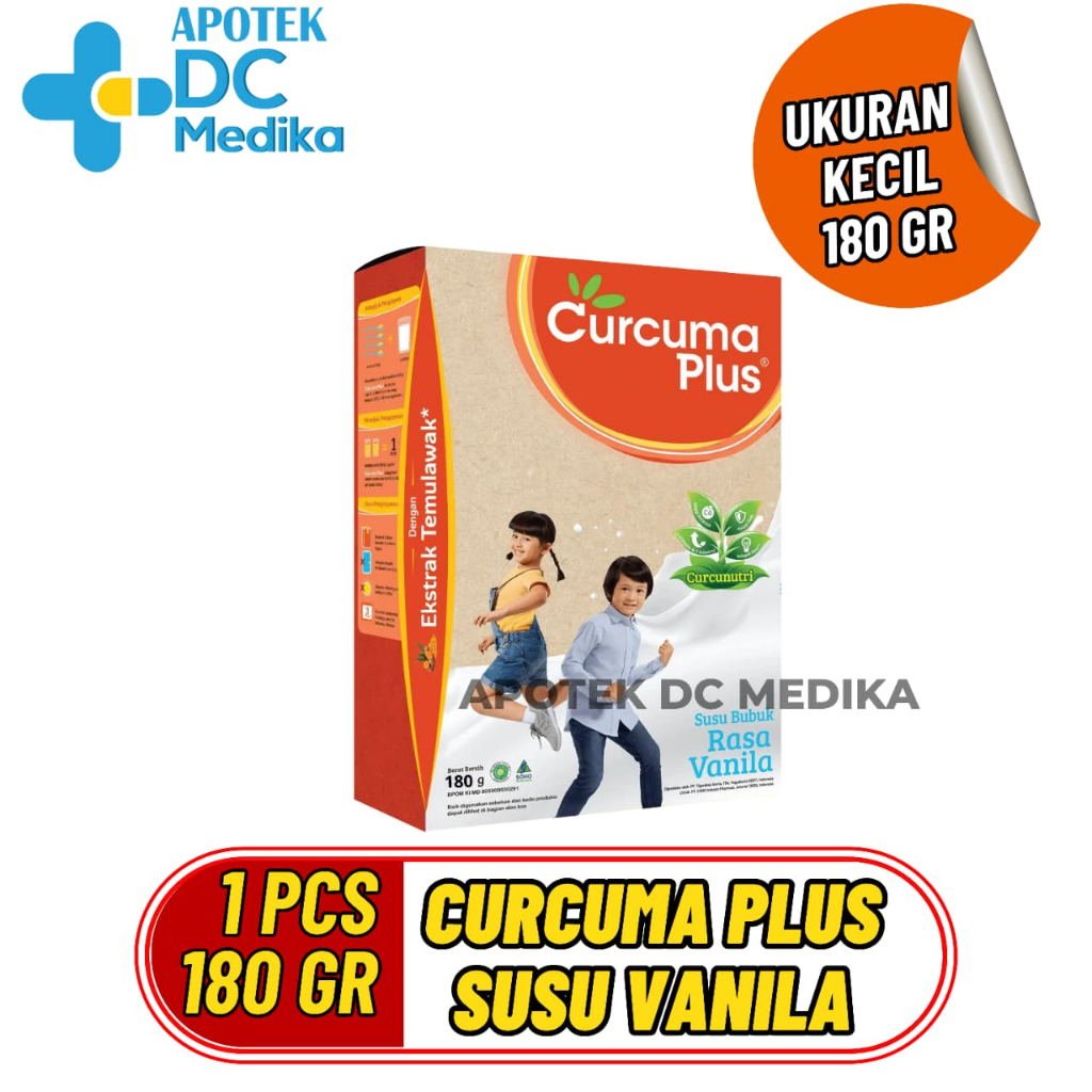 Curcuma Plus Susu Vanila 180g, Susu Temulawak, Curcuma Plus Milk, Vanila Milk Curcuma
