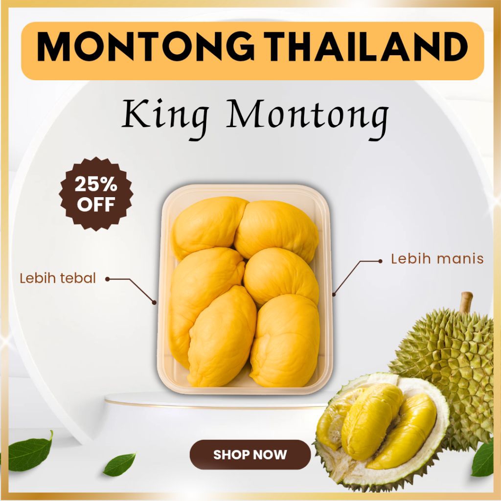 Durian kupas king montong thailand