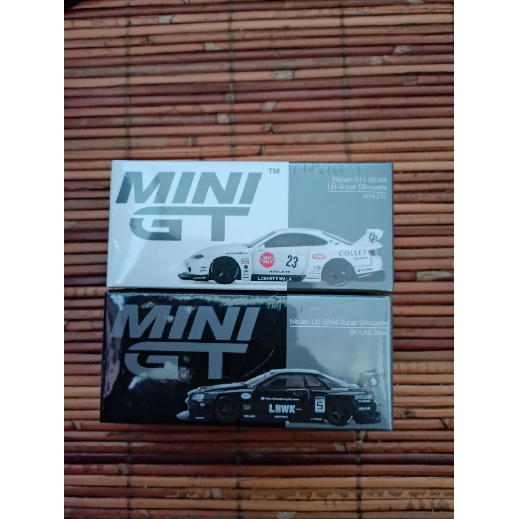 Mini GT Nissan Silvia S15 Athlete & R34 Black LBWK