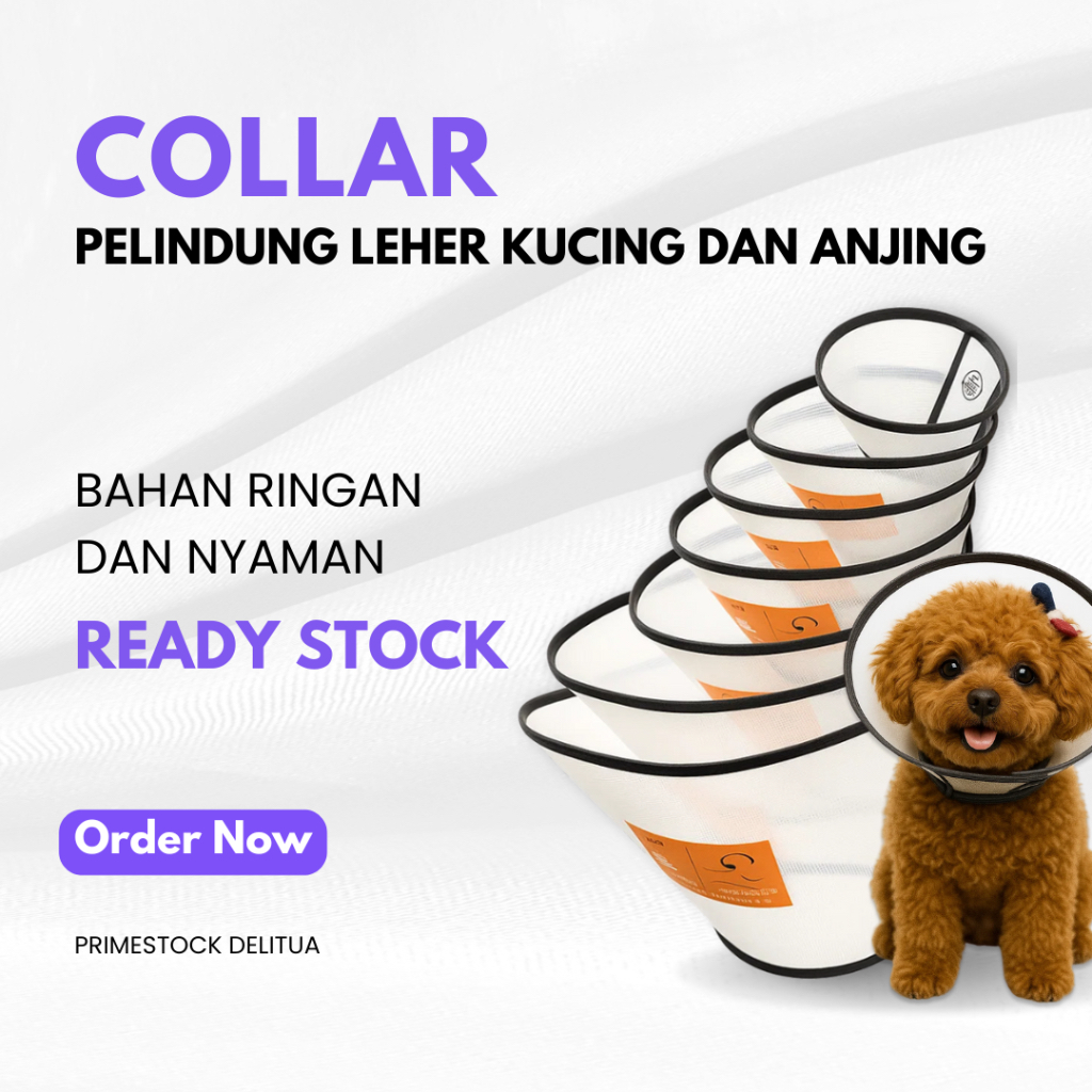 Collar Pelindung Leher Kucing dan Anjing (Neck Collar / Elizabeth Collar)