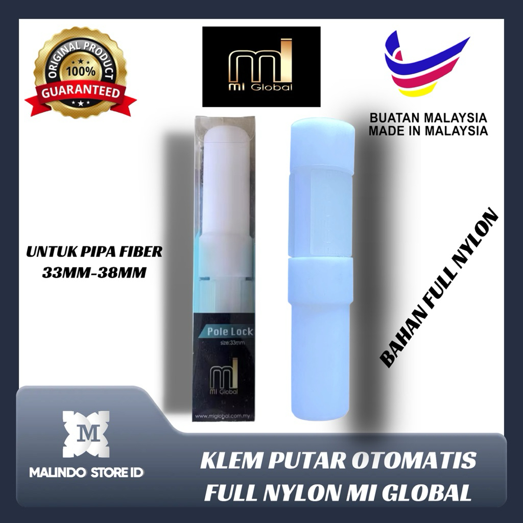 Klem Putar Otomatis MI Global Original Malaysia untuk Fiber / Galah / Bahan Full Nylon