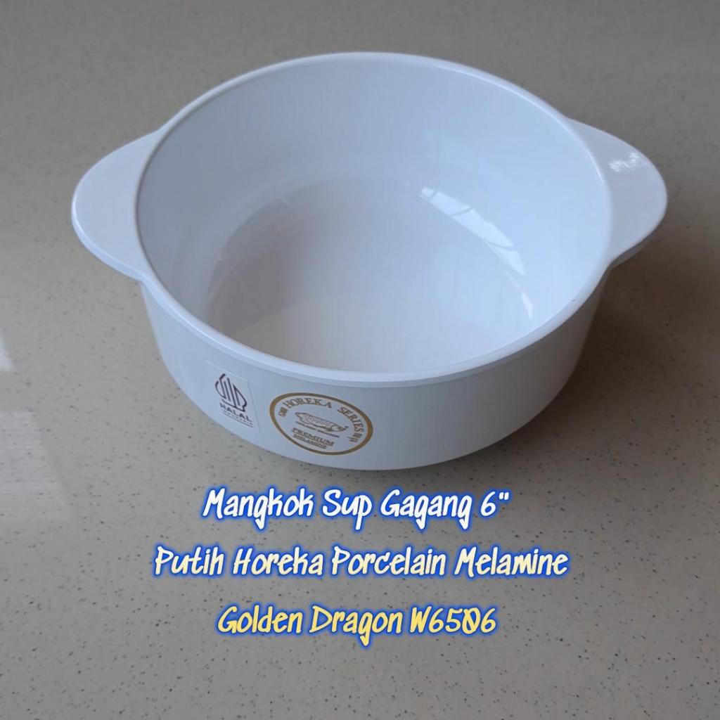 Mangkok Sup Gagang 6" Putih Horeka Porcelain Melamine - Golden Dragon W6506