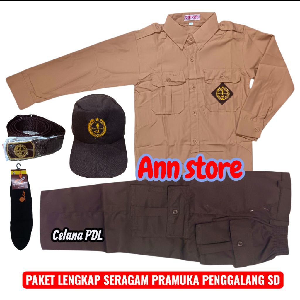 Seragam pramuka penggalang sd laki laki,Celana  pramuka PDL sd laki laki,Baju pramuka sd