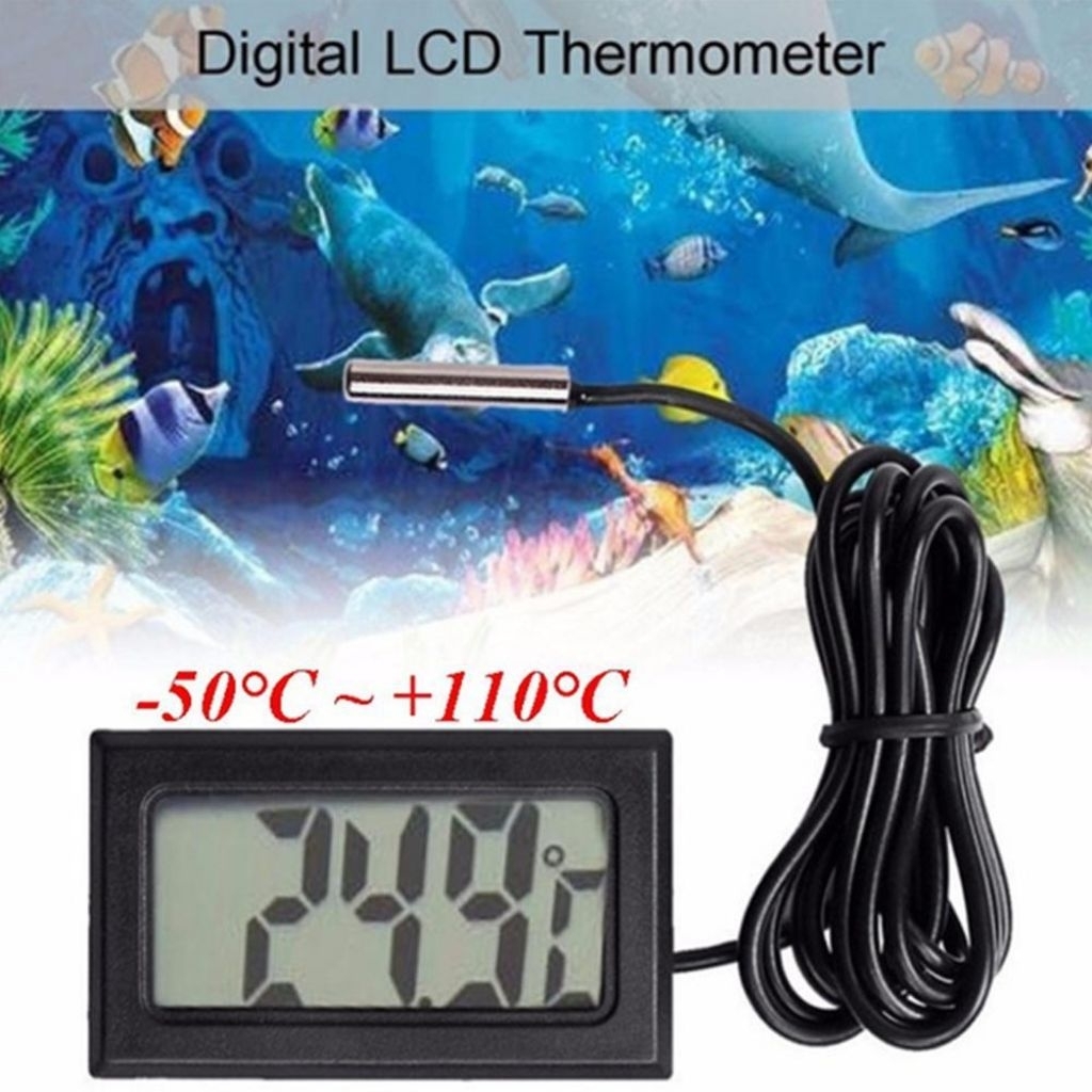 termometer digital aquarium akuarium kolam ikan kulkas freezer chiller