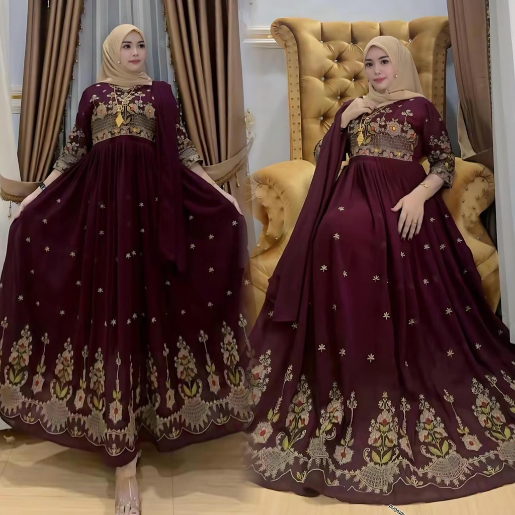 Gamis Naura set hijab Ld 110