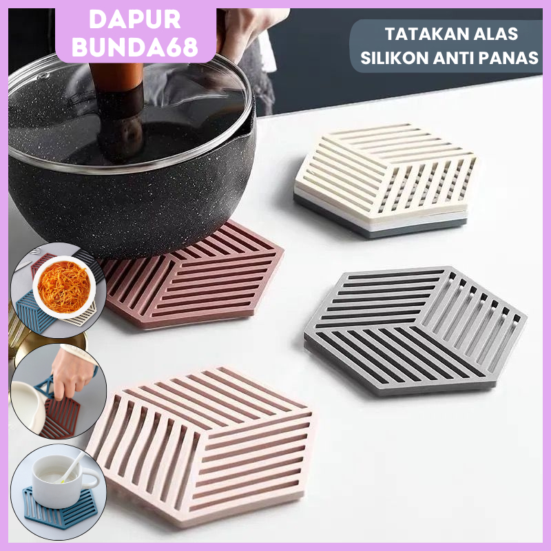 DB68 Tatakan Alas Gelas Piring Panci Silikon Anti Panas Meja Makan / Alas Tatakan Mangkok Karet Unit