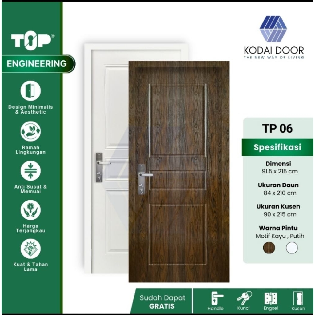 Pintu Kayu TOP Engineering Door Tipe - TP 06