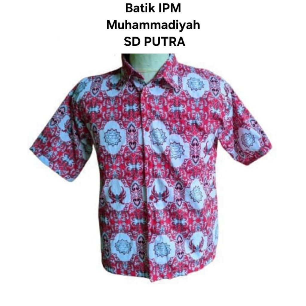 Baju Batik IPM Muhammadiyah SD Putra lengan pendek ukuran L