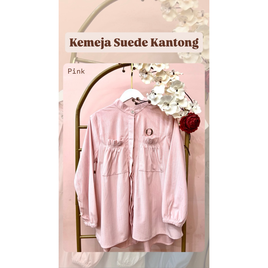 Kemeja Suede Kantong