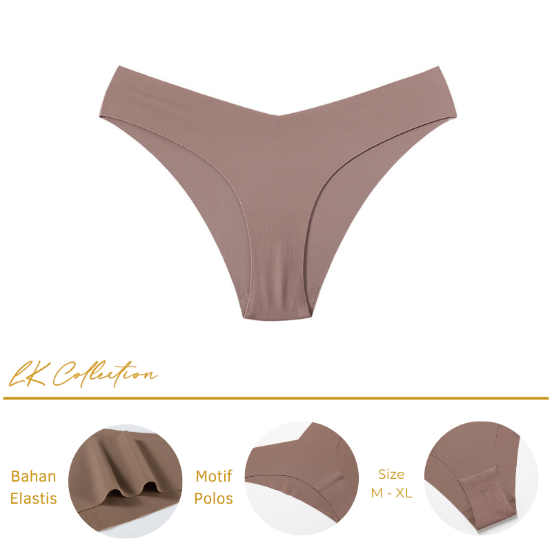 Celana Dalam G String Seamless Tanpa Jahitan Tanpa Nyeplak Bahan Elastis Cd Wanita Sexy Motif Polos