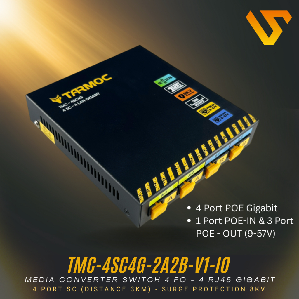 Tarmoc TMC-4SC4G-2A2B-V1-IO | Media Converter 4 FO 4 LAN / 4FO 4LAN 4SC 4LAN 4 SC 4 LAN Gigabit POE 