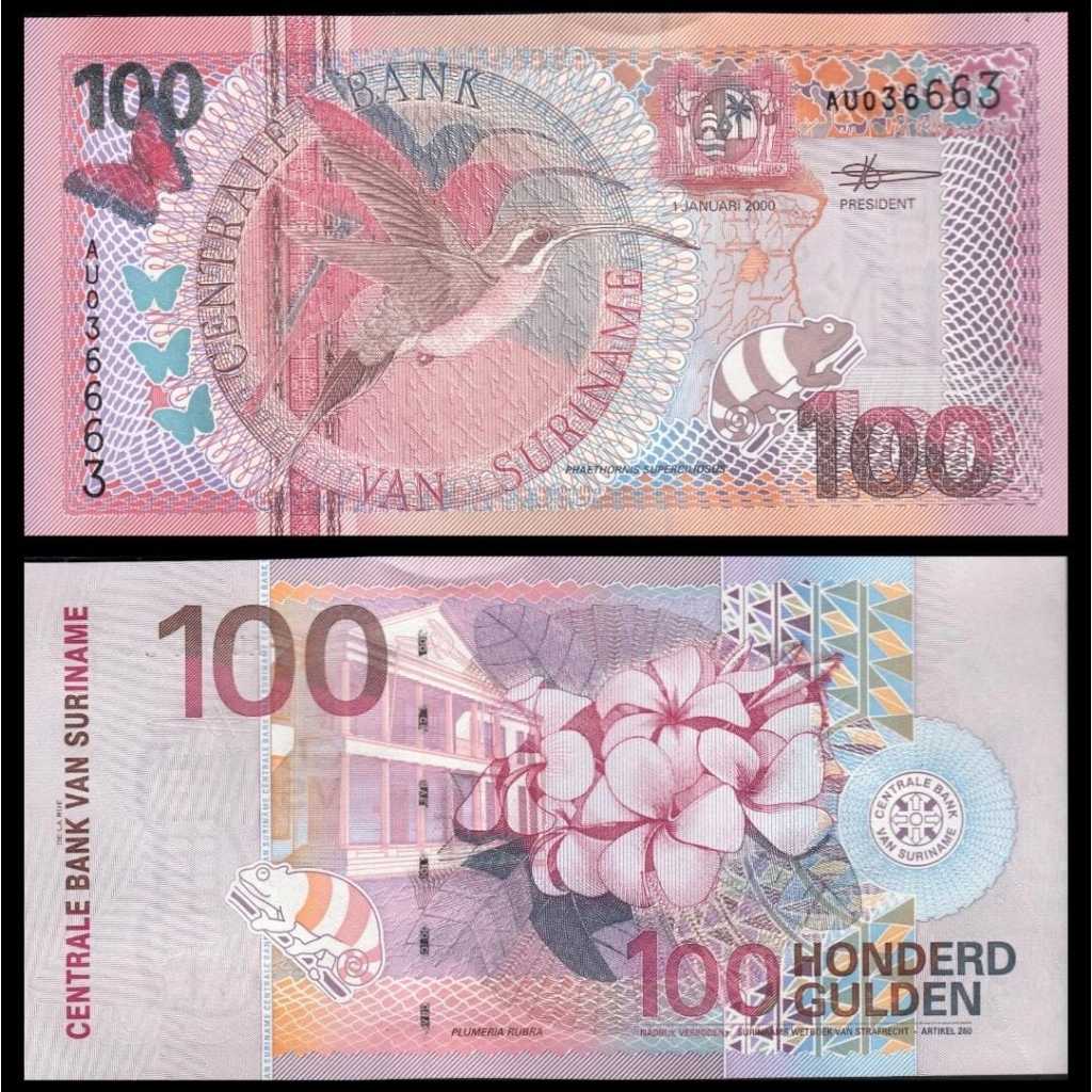 Suriname 100 Gulden UNC-Original-Gress