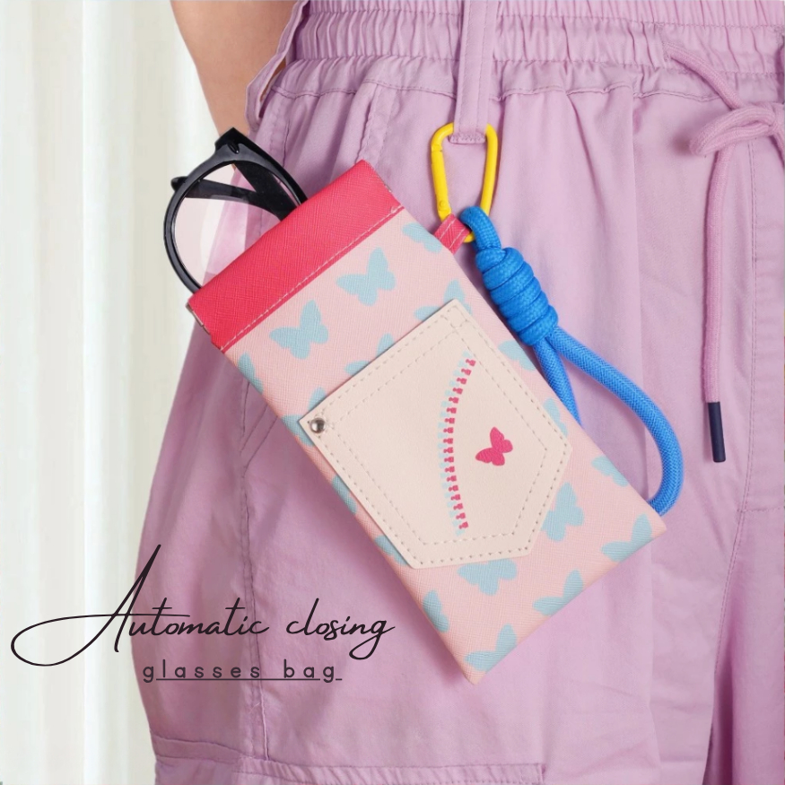 Tas Penyimpanan Kacamata Tas Kacamata Kulit Tas Penyimpanan Kacamata Penutup Otomatis