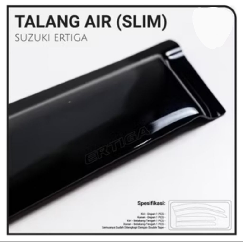 ERTIGA 2016 2017 TALANG AIR SIDE VISOR PENAHAN HUJAN SLIM DC SC AIR MOBIL PINTU HITAM ABS MOBIL TEMP