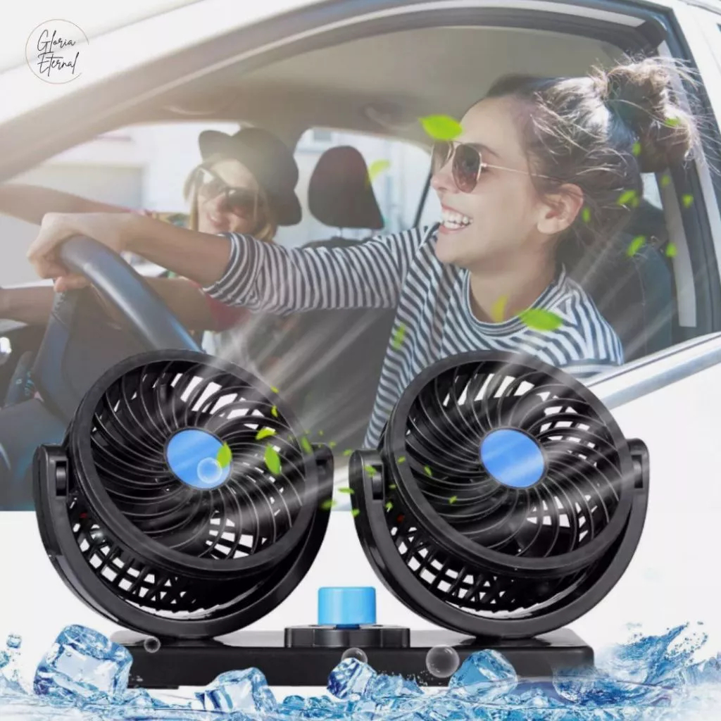 Kipas Mobil Portable/Double Fan Head - Kipas Mobil/Kipas Mobil 12/24 Volt Double Fan / Kipas Angin M