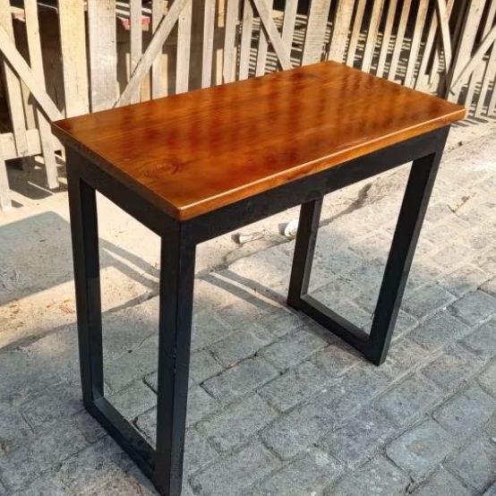 Meja Kantor, Meja Komputer/ Leptop, Meja Kerja 120 x 50 x 75  cm kaki cat duco hitam atas walnut ver