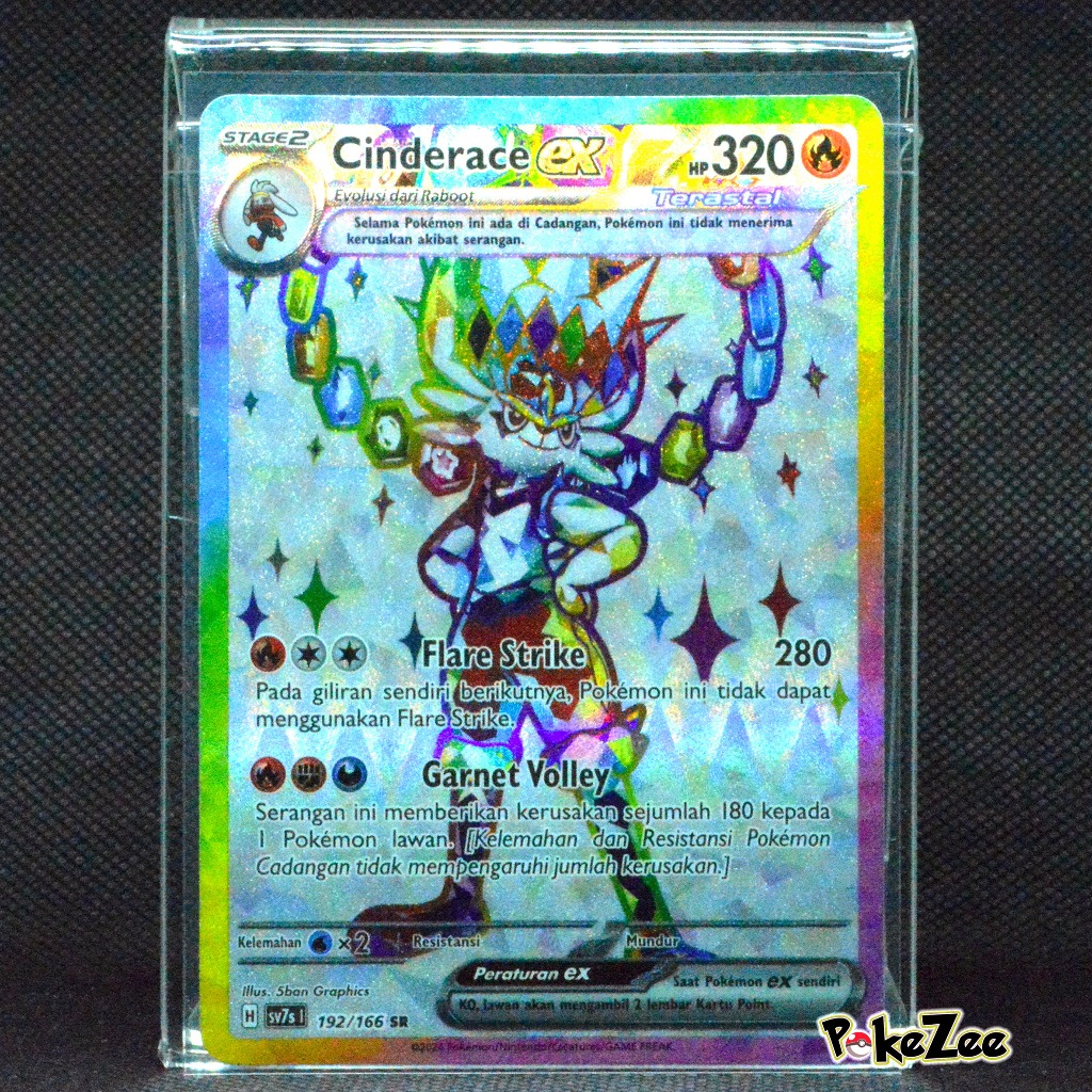 Cinderace ex SR sv7s 192/166 RR Kartu Pokemon TCG Indonesia Seri Bimbingan Rasi