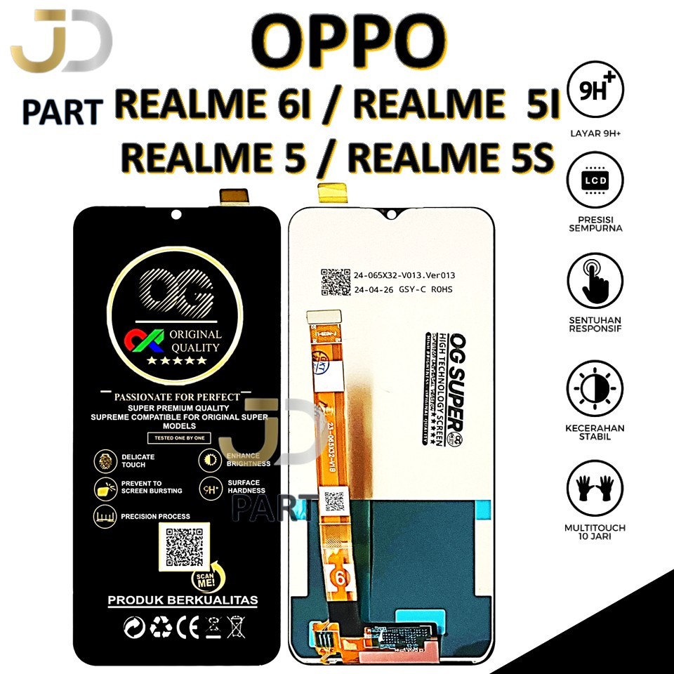 LCD TOUCHSCREEN OPPO REALME 6I / REALME 5I / REALME 5 / REALME 5S COMPLETE ORIGINAL 100% FULLSET