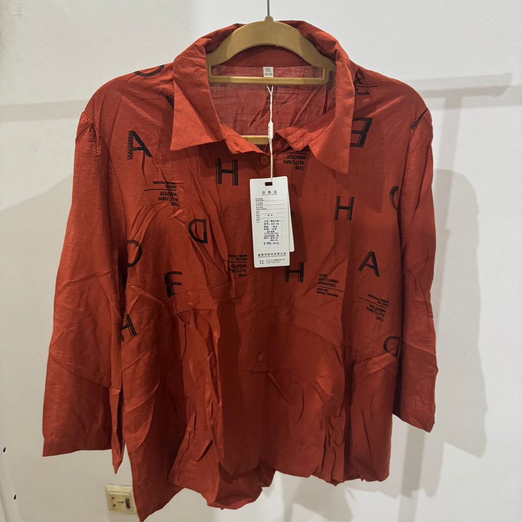 Kemeja santai dingin kerja orange jingga | Baju atasan wanita blouse jingga orange | Baju kerja | Ba