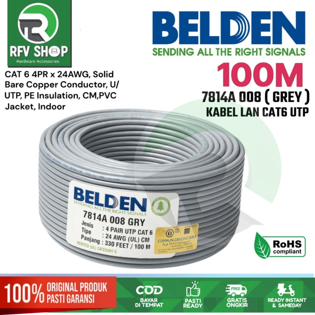 Belden Kabel / Cable LAN UTP CAT6 7814A 100 Meter  Original Belden