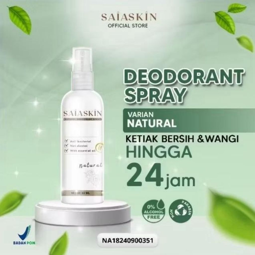 SAIASKIN DEODORANT SPRAY NATURAL (BPOM)