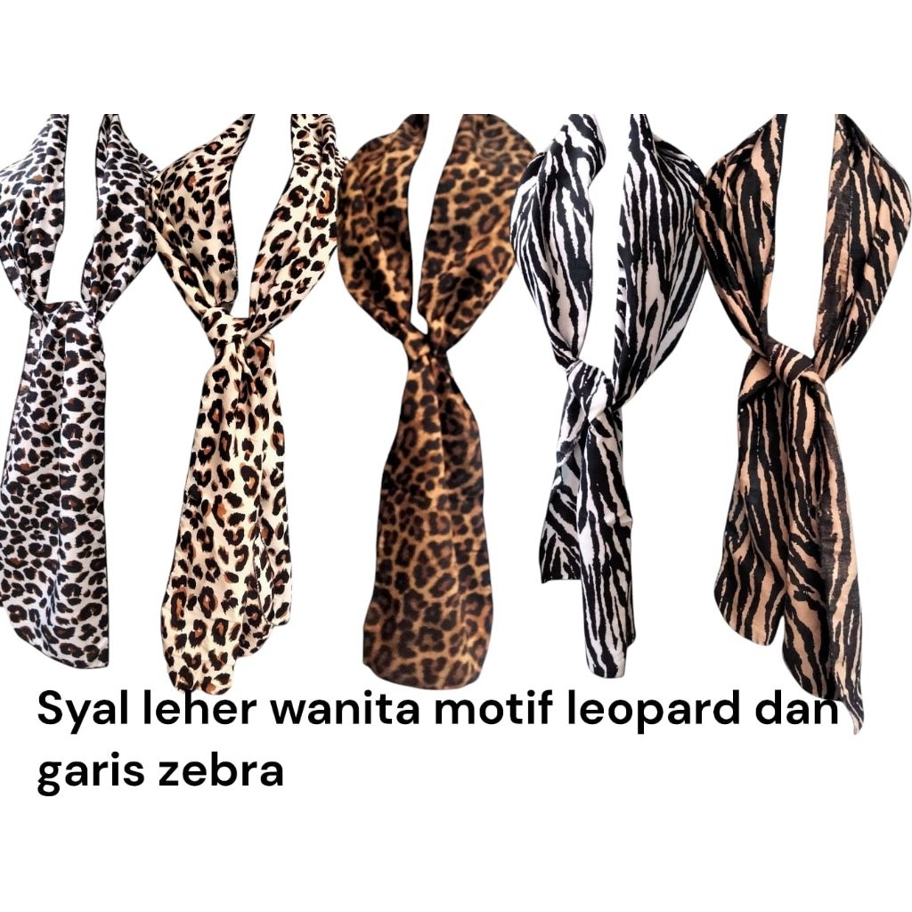 syal motif leopard bandana syal motif macan tutul /syal leher /selendang