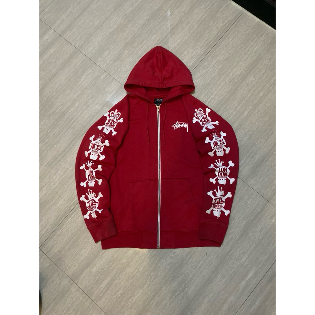 hoodie stussy spellout skull (bukan pakaian import bekas)