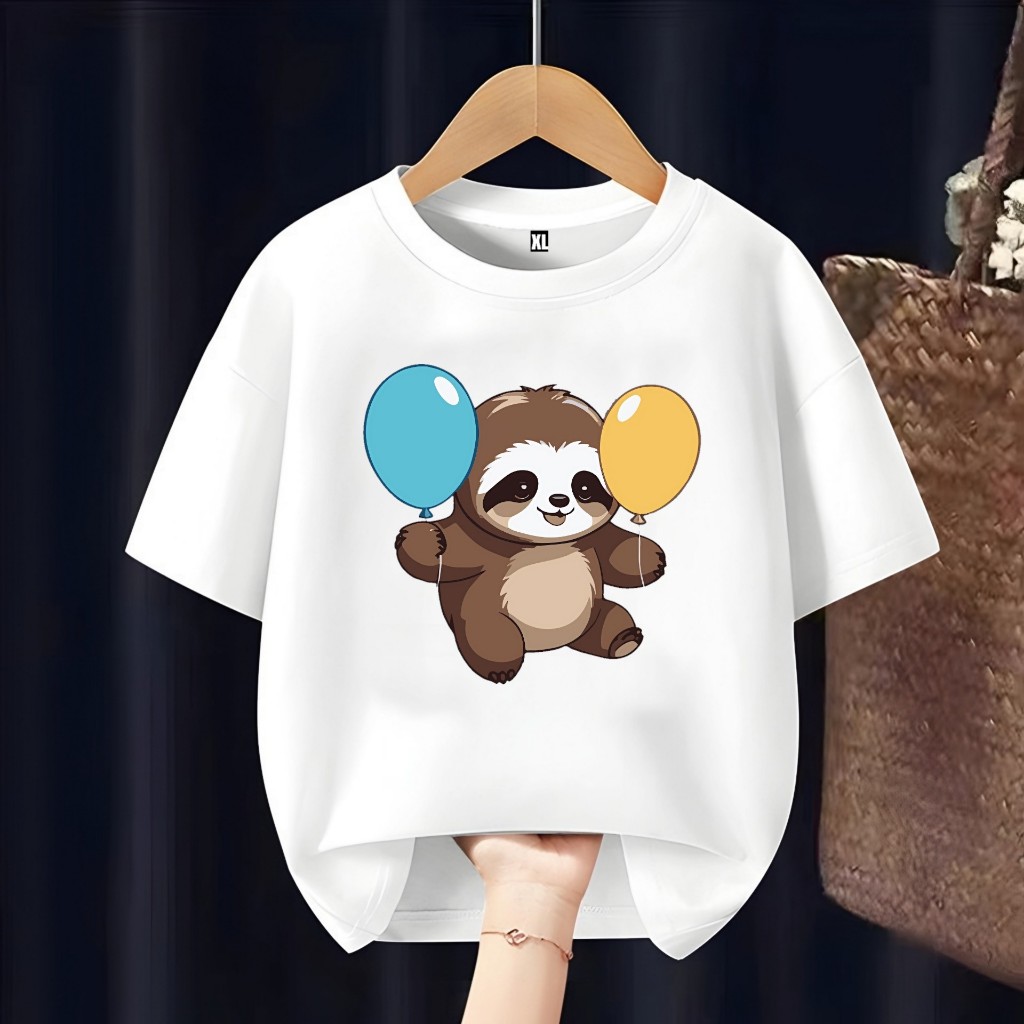 BAJU KAOS ANAK SLOTH ANIMAL SLOTH CUTE FREE CUSTOM NAMA