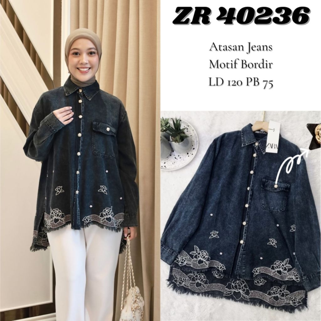 syauqia atasan bordir zara