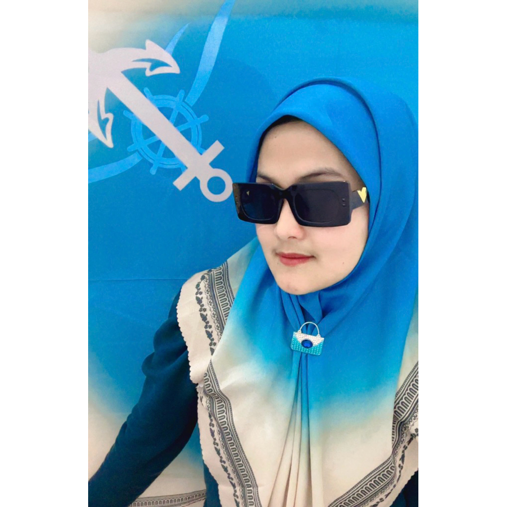 Jasmine Hijab - Voal Premium motif jangkar biru Anchor Series (110x110)