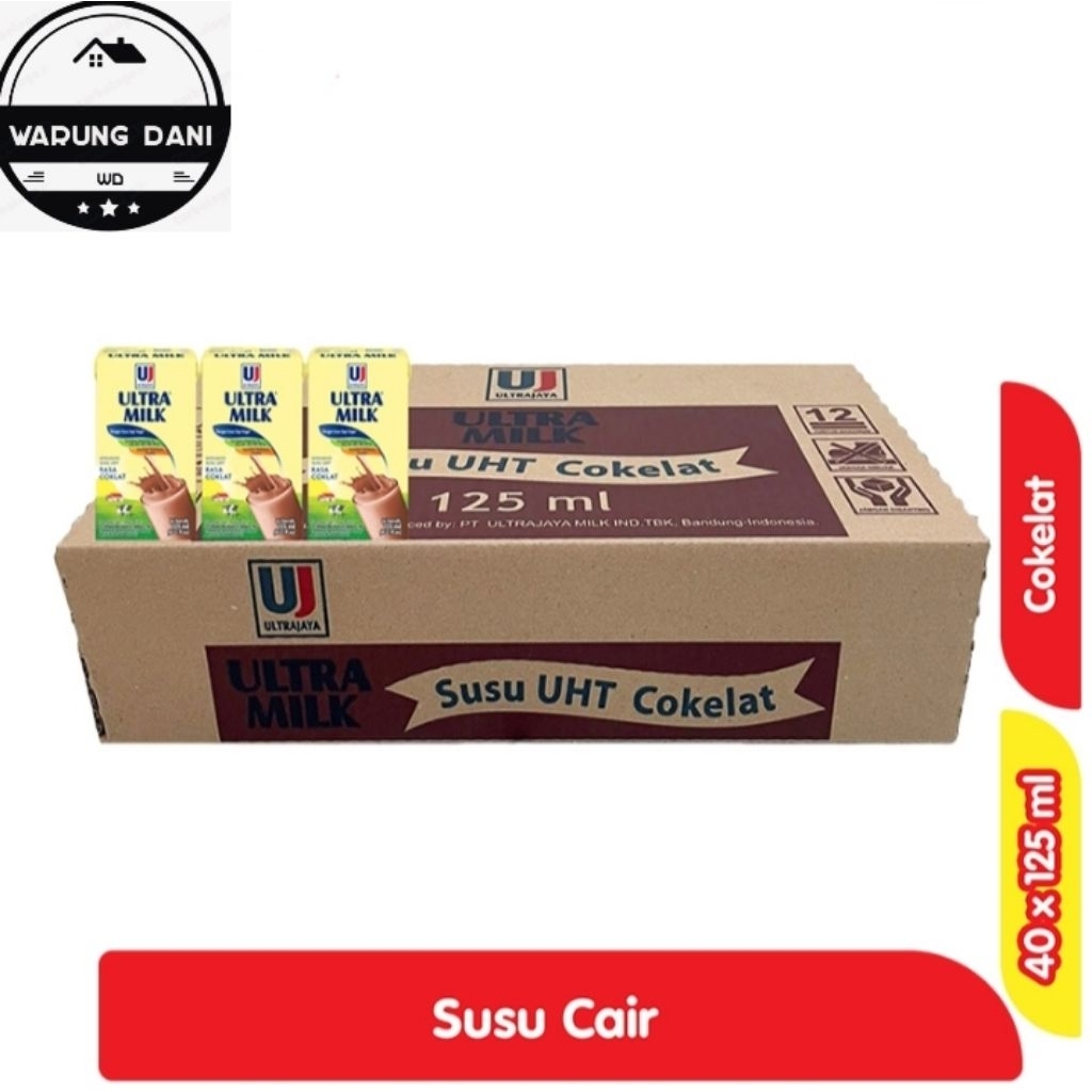 Ultra Milk Cokelat Susu UHT Coklat kotak 40x125ml - 1Dus