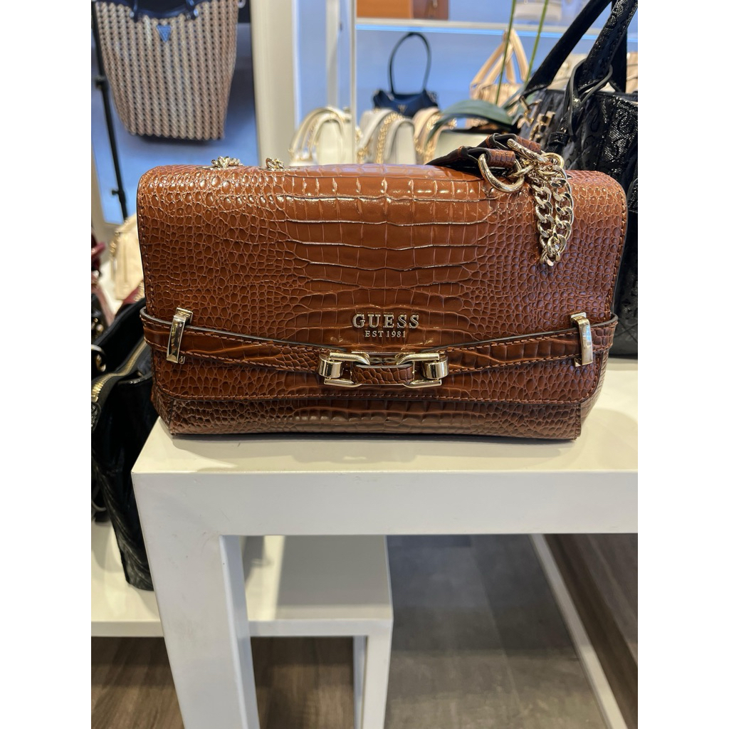 SILVY CROCO CONVERTIBLE FLAPP - TAS GUESS ORIGINAL WANITA
