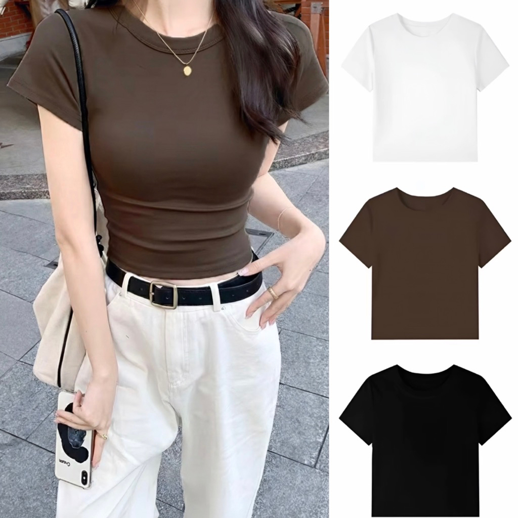 Basic Crop Knit Rib Crop Top