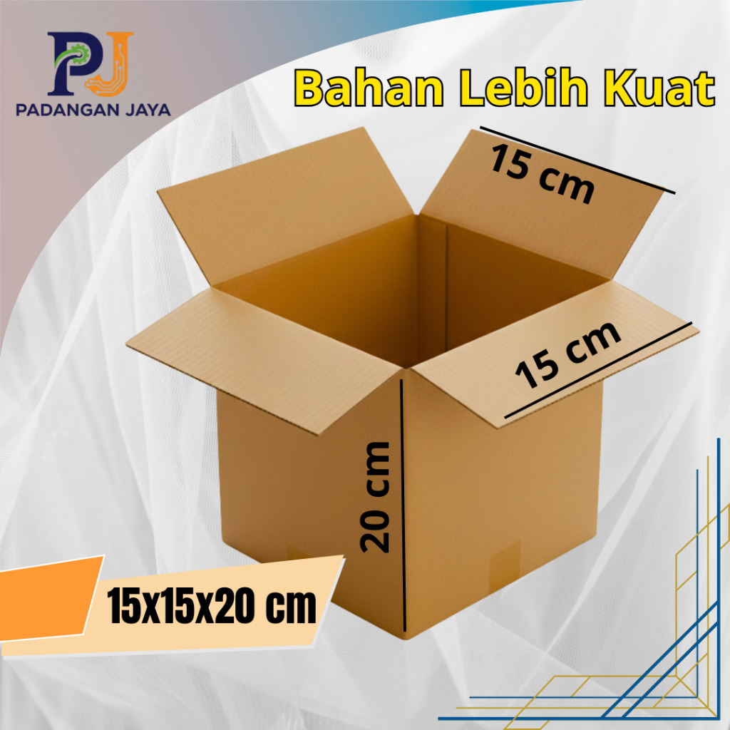Karton Box 15x15x20 cm - Kardus Custome Packing Paket, Kado, Produk,Hadiah 15x15x20 cm Bahan Kualita