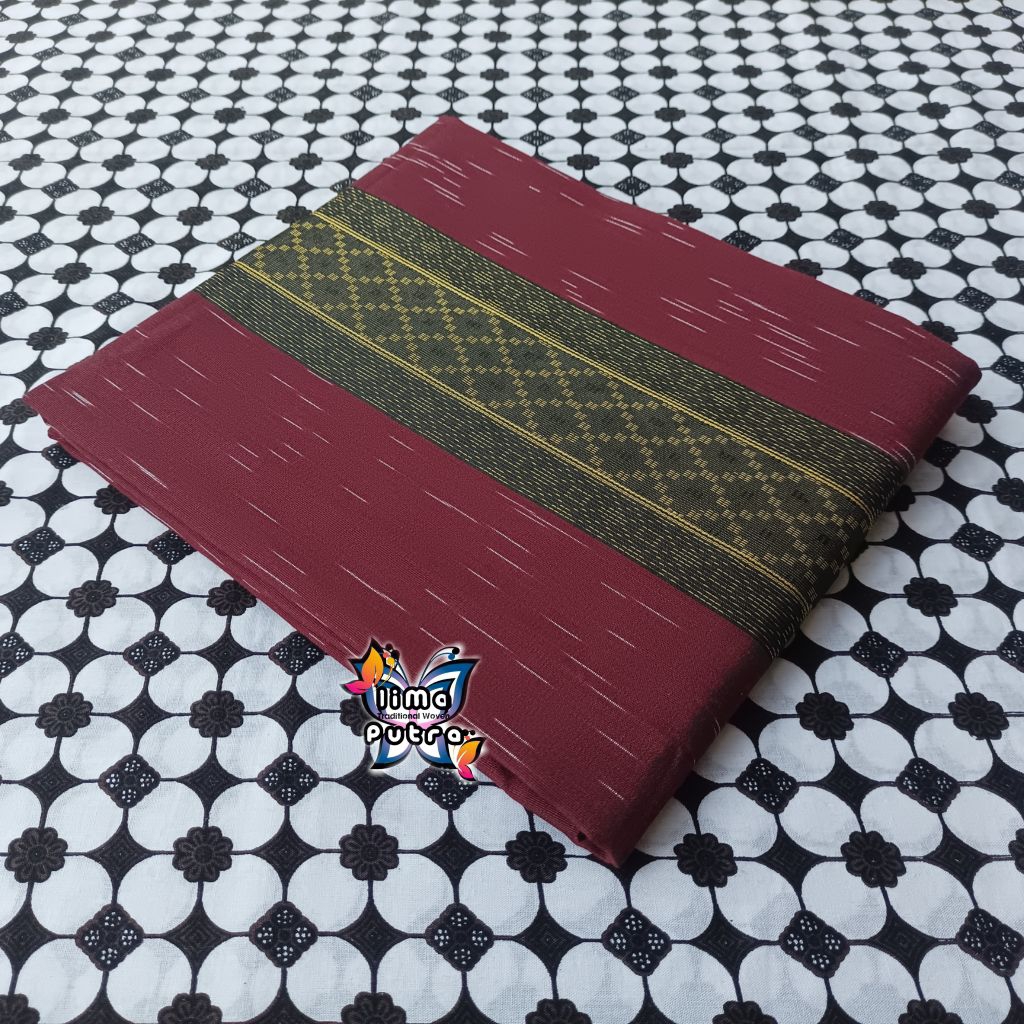 Kain Tenun Hujan Gerimis Maroon