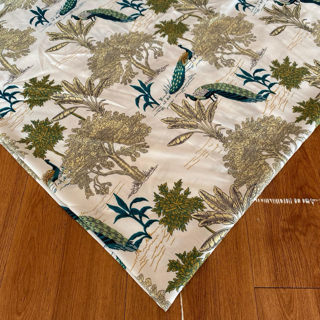 bahan kain katun rayon motif burung dan pohon/rayon motif terbaru/rayon viscose(harga tertera 50cm)