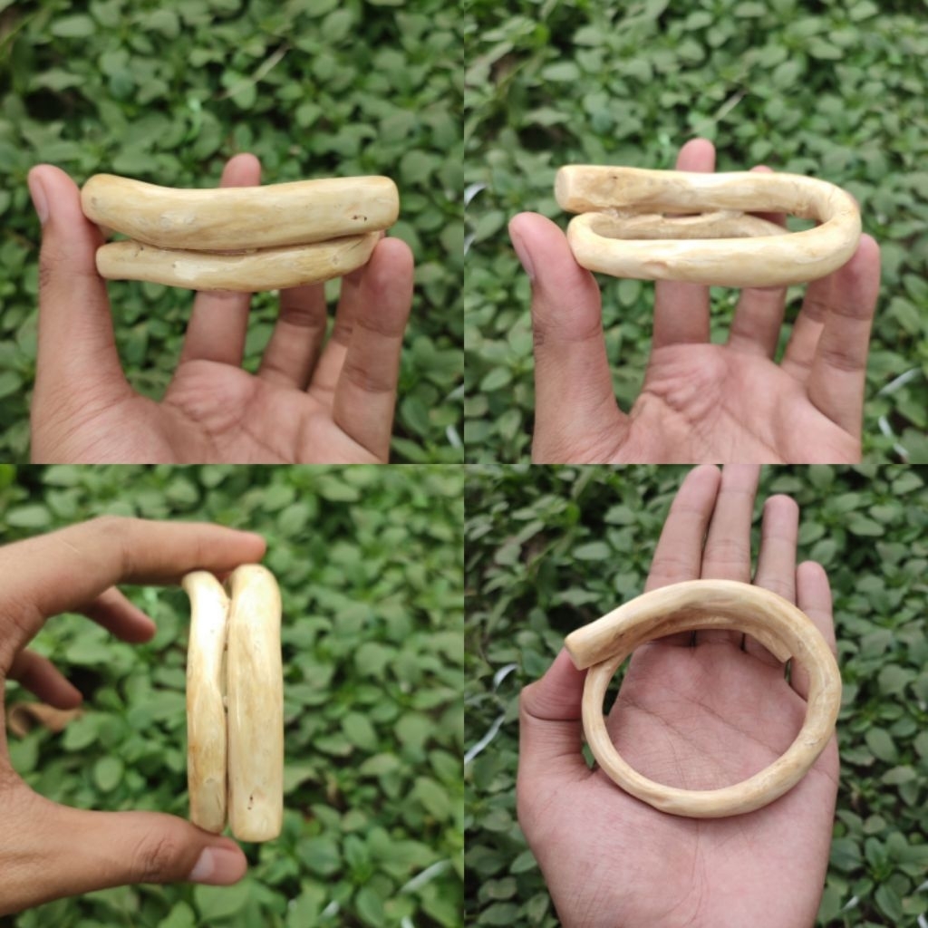 Gelang Akar Bahar Putih Polos Size Kelingking Asli Berkualitas / Akar Bahar Asli