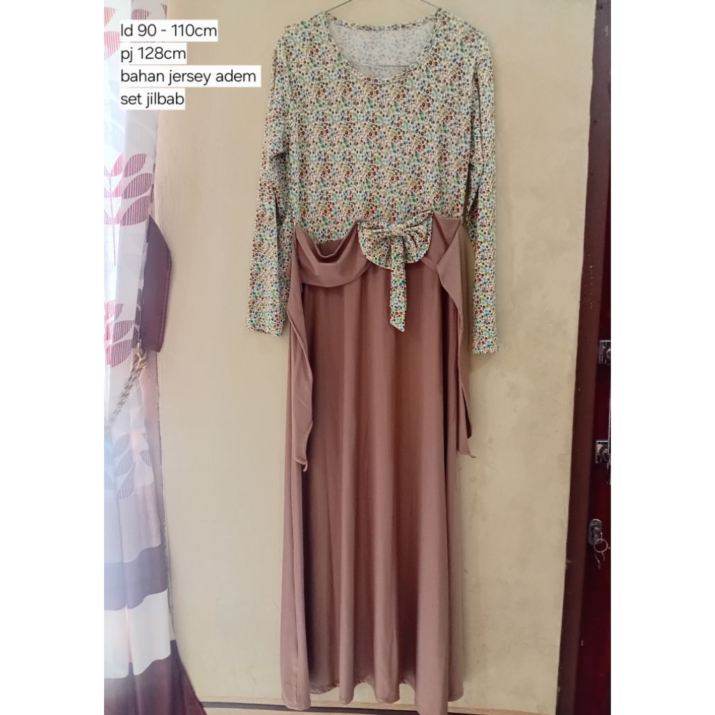 pl gamis wanita set hijab