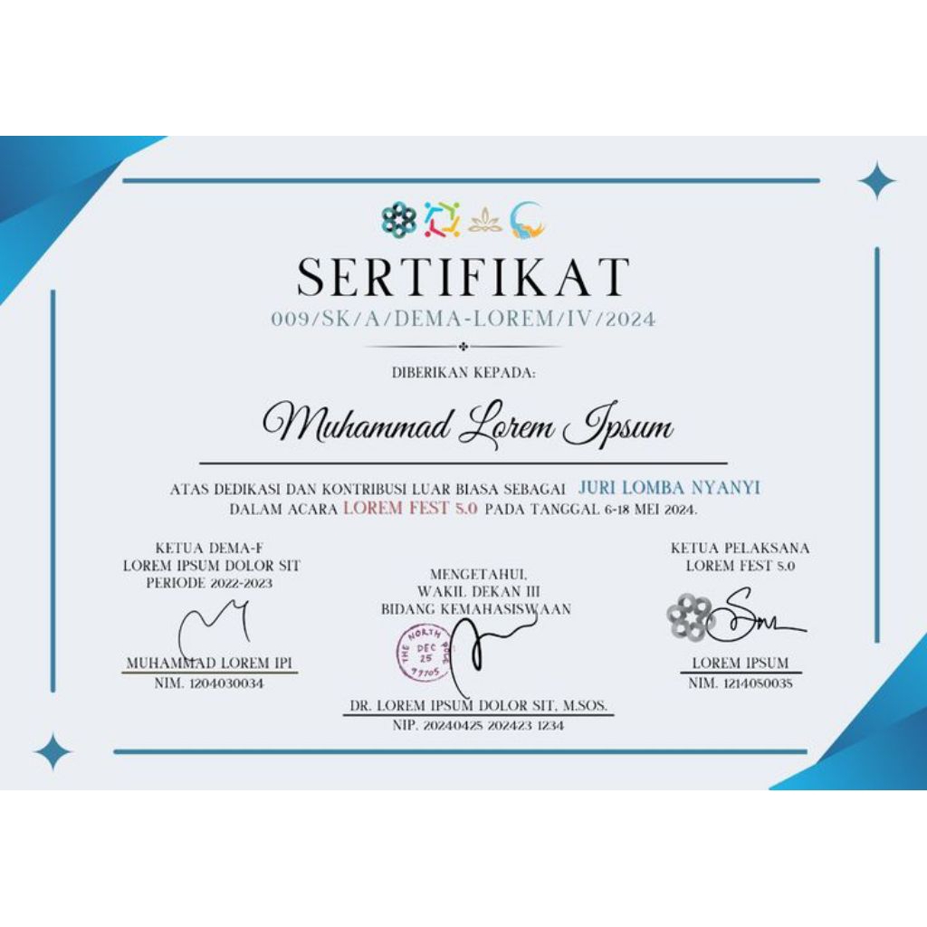 Menerima Jasa Desain - Desain Sertifikat