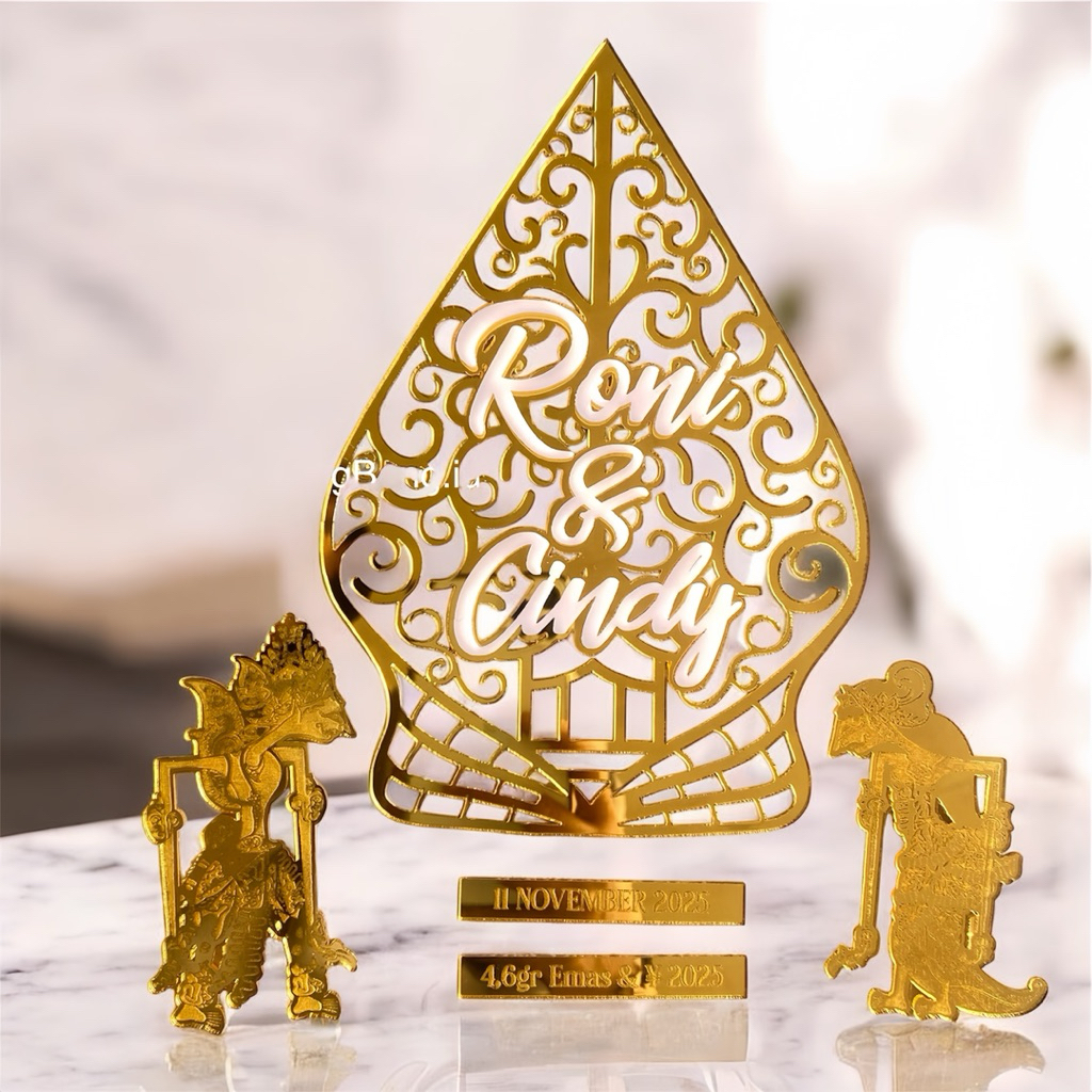 GUNUNGAN WAYANG dekorasi mahar akrilik//Gunungan wayang dekorasi mahar langsung jadi